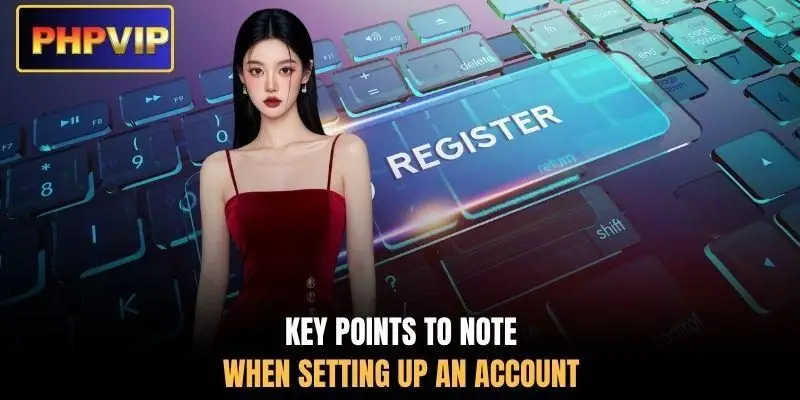 Key points to note when setting up an account Key points to note when setting up an account